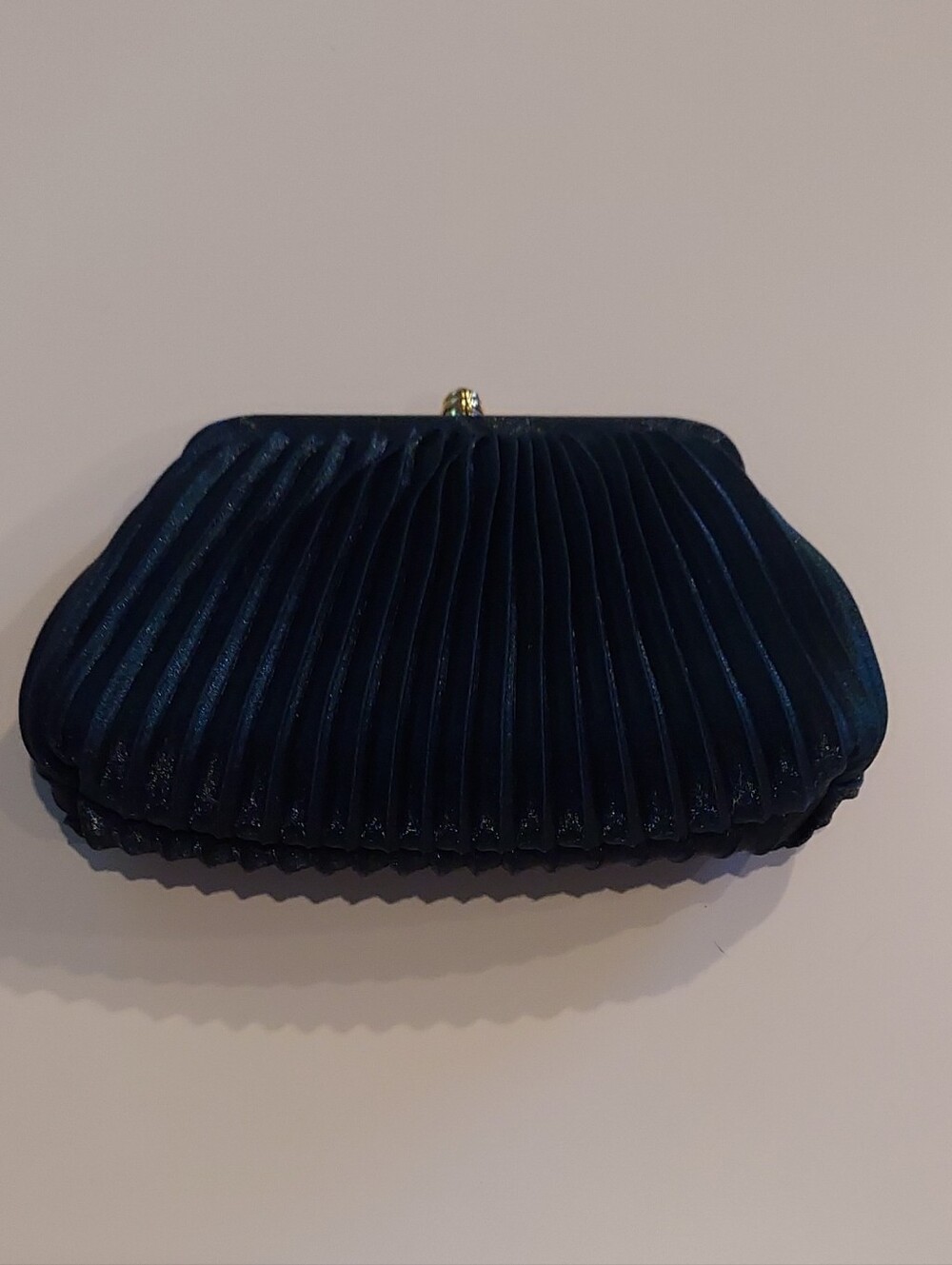 Vintage Sasha Emerald Green Pleated Evening Clutch